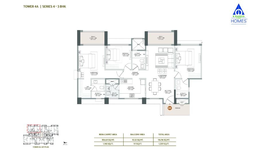 Raheja-Galaxy-Celina-Floor-Plan-3 BHK-Series-4